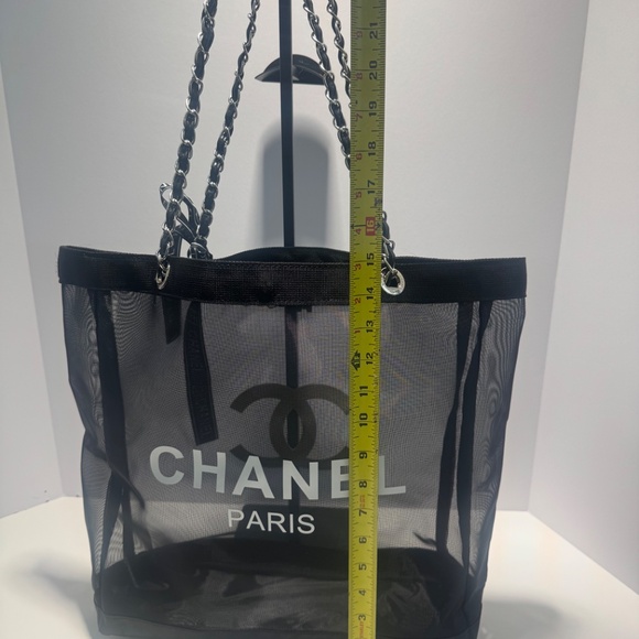 Chanel Mesh Shopping Tote/shoulder bag & mesh makeup pouch~NWOT - Picture 9 of 9